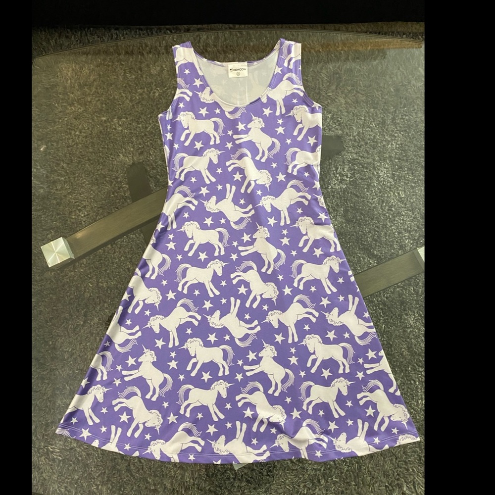 Purple Unicorn Seamless Skater Dress, size XS